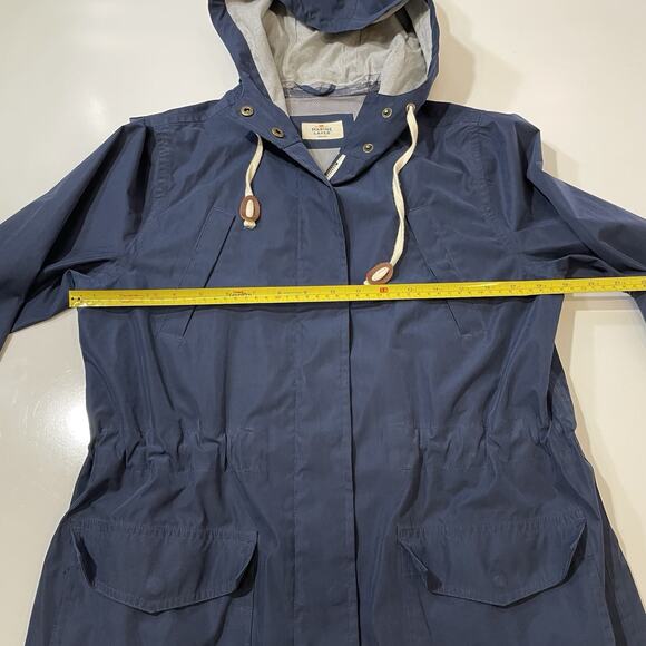 Marine Layer Women’s “Milie” Raincoat Blue Windbreaker Waterproof Lined Hooded M - Picture 3 of 9